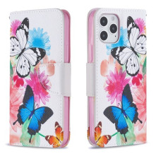 Oldalra nyíló mintás telefontok Apple iPhone 12 Pro telefonhoz - PILLANGÓK