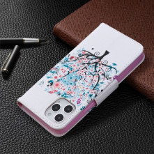Oldalra nyíló mintás telefontok Apple iPhone 12 Pro telefonhoz - VIRÁGZÓ FA