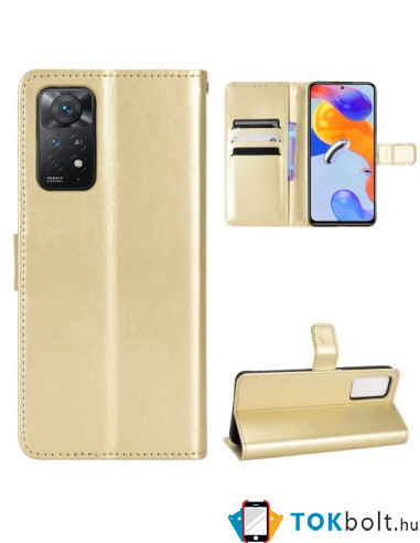 Oldalra nyíló tok Xiaomi Redmi Note 11 Pro telefonhoz - ARANY