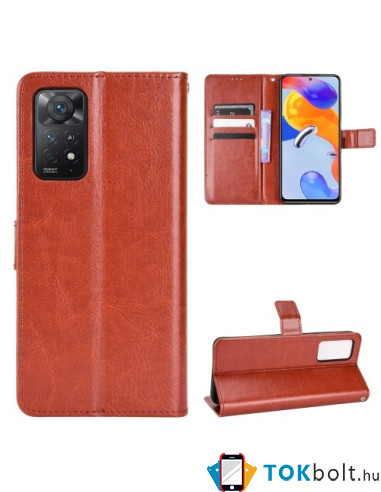 Oldalra nyíló tok Xiaomi Redmi Note 11 Pro telefonhoz - BARNA