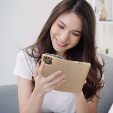 SMART oldalra nyíló tok Samsung Galaxy A03 telefonhoz - ARANY