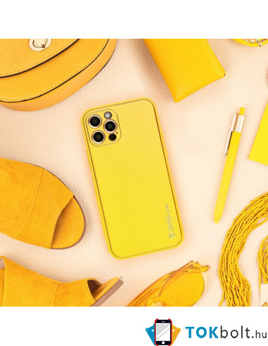 FORCELL bőr tapintású háttok Samsung Galaxy A13 4G készülékhez - SÁRGA