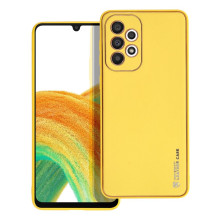FORCELL bőr tapintású háttok Samsung Galaxy A33 5G készülékhez - SÁRGA