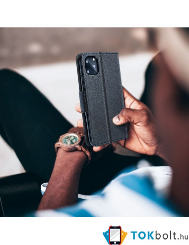 FANCY BOOK oldalra nyíló tok Sony Xperia 5 III telefonhoz - FEKETE