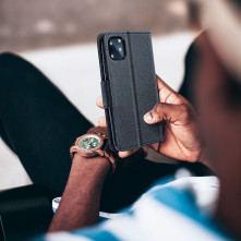 FANCY BOOK oldalra nyíló tok Sony Xperia 5 III telefonhoz - FEKETE
