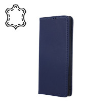 Oldalra nyíló valódi bőr tok Samsung Galaxy A53 5G telefonhoz - KÉK