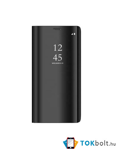 Flip telefontok átlátszó előlappal Xiaomi Redmi 9A / 9AT készülékhez - FEKETE