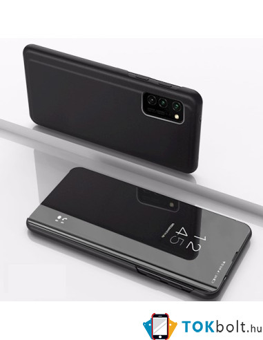 Flip telefontok átlátszó előlappal Xiaomi Redmi 9A / 9AT készülékhez - FEKETE
