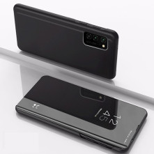 Flip telefontok átlátszó előlappal Xiaomi Redmi 9A / 9AT készülékhez - FEKETE