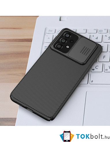 NILLKIN masszív tok kameravédővel Samsung Galaxy A33 5G készülékhez - FEKETE