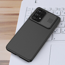 NILLKIN masszív tok kameravédővel Samsung Galaxy A33 5G készülékhez - FEKETE