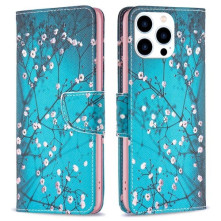 Oldalra nyíló mintás telefontok Apple iPhone 14 Pro telefonhoz - TAVASZI VIRÁG