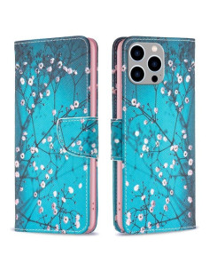 Oldalra nyíló mintás telefontok Apple iPhone 14 Pro Max telefonhoz - TAVASZI VIRÁG