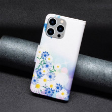 Oldalra nyíló mintás telefontok Apple iPhone 14 Pro Max telefonhoz - PILLANGÓK ÉS VIRÁGOK