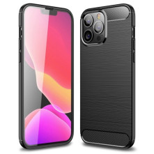 Apple iPhone 14 Pro Max karbon mintás tok - FEKETE