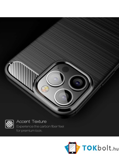 Apple iPhone 14 Pro Max karbon mintás tok - FEKETE