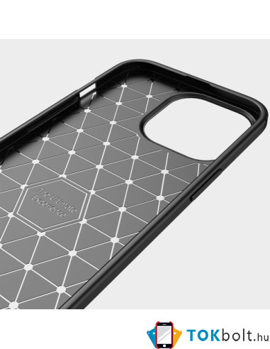 Apple iPhone 14 Pro Max karbon mintás tok - FEKETE