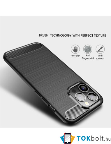 Apple iPhone 14 Pro Max karbon mintás tok - KÉK