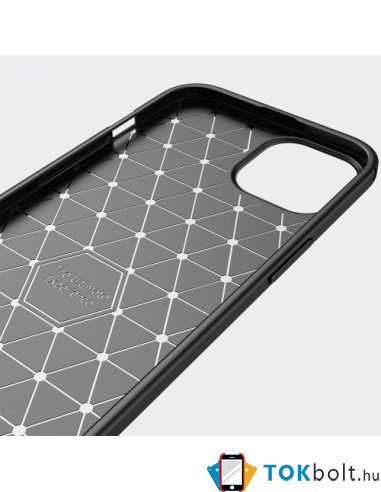 Apple iPhone 14 Plus karbon mintás tok - FEKETE
