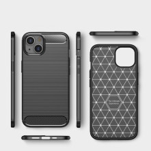 Apple iPhone 14 Plus karbon mintás tok - FEKETE