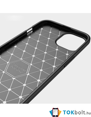 Apple iPhone 14 karbon mintás tok - FEKETE