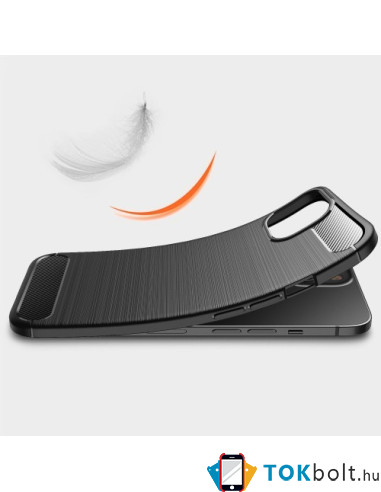 Apple iPhone 14 karbon mintás tok - FEKETE
