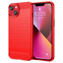 Apple iPhone 14 Plus karbon mintás tok - PIROS