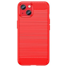 Apple iPhone 14 Plus karbon mintás tok - PIROS