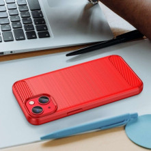 Apple iPhone 14 Plus karbon mintás tok - PIROS