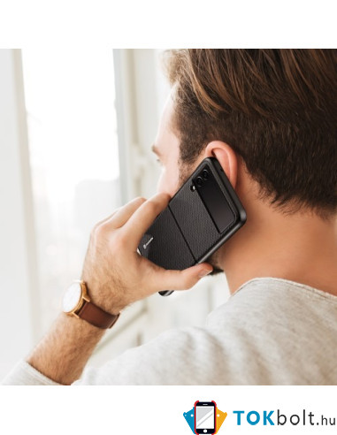 Rugalmas TPU tok Samsung Galaxy Z Flip3 5G készülékhez - FEKETE