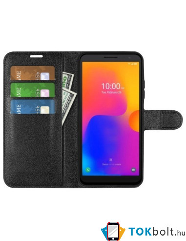 Oldalra nyíló tok Alcatel 1B (2022) telefonhoz - FEKETE