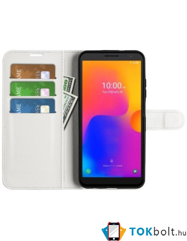 Oldalra nyíló tok Alcatel 1B (2022) telefonhoz - FEHÉR