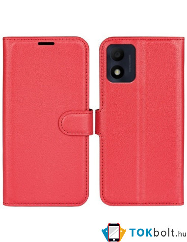 Oldalra nyíló tok Alcatel 1B (2022) telefonhoz - PIROS