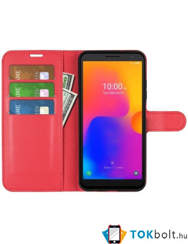 Oldalra nyíló tok Alcatel 1B (2022) telefonhoz - PIROS