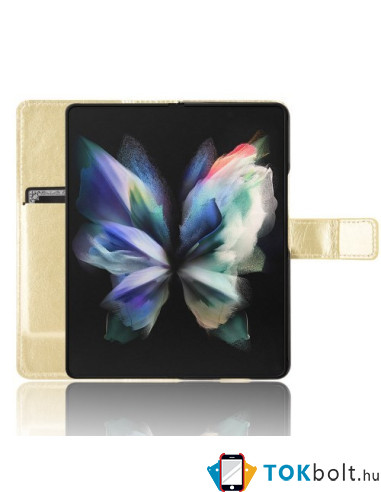 Oldalra nyíló tok Samsung Galaxy Z Fold4 telefonhoz - ARANY
