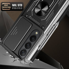 Kemény műanyag és rugalmas TPU hibrid tok Samsung Galaxy Z Fold4 telefonhoz - FEKETE