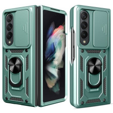 Kemény műanyag és rugalmas TPU hibrid tok Samsung Galaxy Z Fold4 telefonhoz - ZÖLD