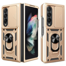 Kemény műanyag és rugalmas TPU hibrid tok Samsung Galaxy Z Fold4 telefonhoz - ARANY