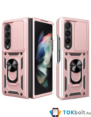 Kemény műanyag és rugalmas TPU hibrid tok Samsung Galaxy Z Fold4 telefonhoz - RÓZSAARANY