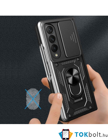 Kemény műanyag és rugalmas TPU hibrid tok Samsung Galaxy Z Fold4 telefonhoz - PIROS