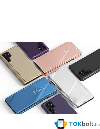 Flip telefontok átlátszó előlappal Samsung Galaxy S22 Ultra 5G készülékhez - KÉK