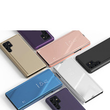 Flip telefontok átlátszó előlappal Samsung Galaxy S22 Ultra 5G készülékhez - KÉK