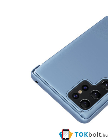 Flip telefontok átlátszó előlappal Samsung Galaxy S22 Ultra 5G készülékhez - KÉK