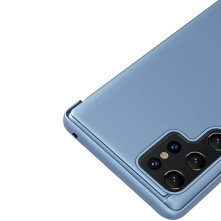 Flip telefontok átlátszó előlappal Samsung Galaxy S22 Ultra 5G készülékhez - KÉK