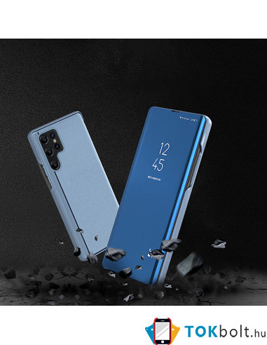 Flip telefontok átlátszó előlappal Samsung Galaxy S22 Ultra 5G készülékhez - KÉK
