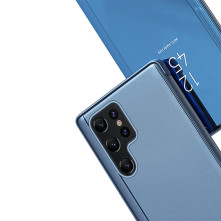 Flip telefontok átlátszó előlappal Samsung Galaxy S22 Ultra 5G készülékhez - KÉK