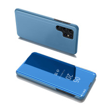 Flip telefontok átlátszó előlappal Samsung Galaxy S22 Ultra 5G készülékhez - KÉK