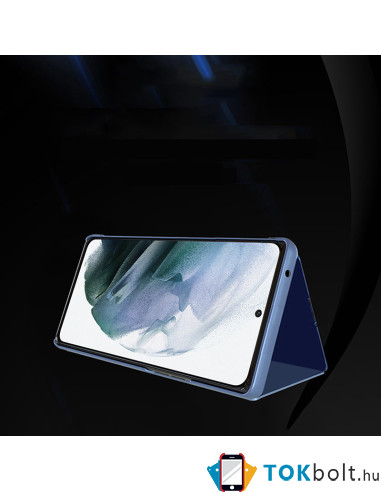 Flip telefontok átlátszó előlappal Samsung Galaxy S22 Ultra 5G készülékhez - KÉK