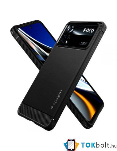 SPIGEN rugalmas telefontok Xiaomi Poco X4 Pro 5G készülékhez - FEKETE