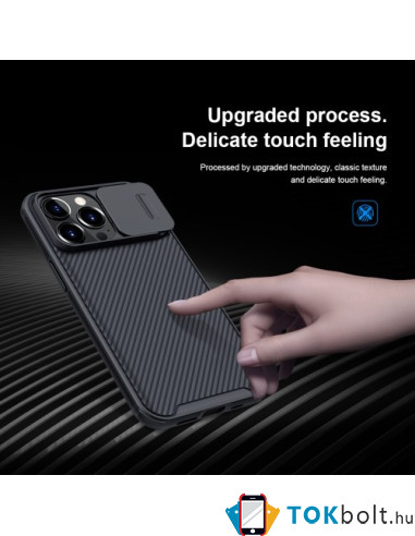NILLKIN masszív tok kameravédővel Apple iPhone 13 Pro készülékhez - FEKETE